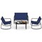 4-Piece Outdoor Patio Rocking Chair Set with Loveseat & Glass-Top Table